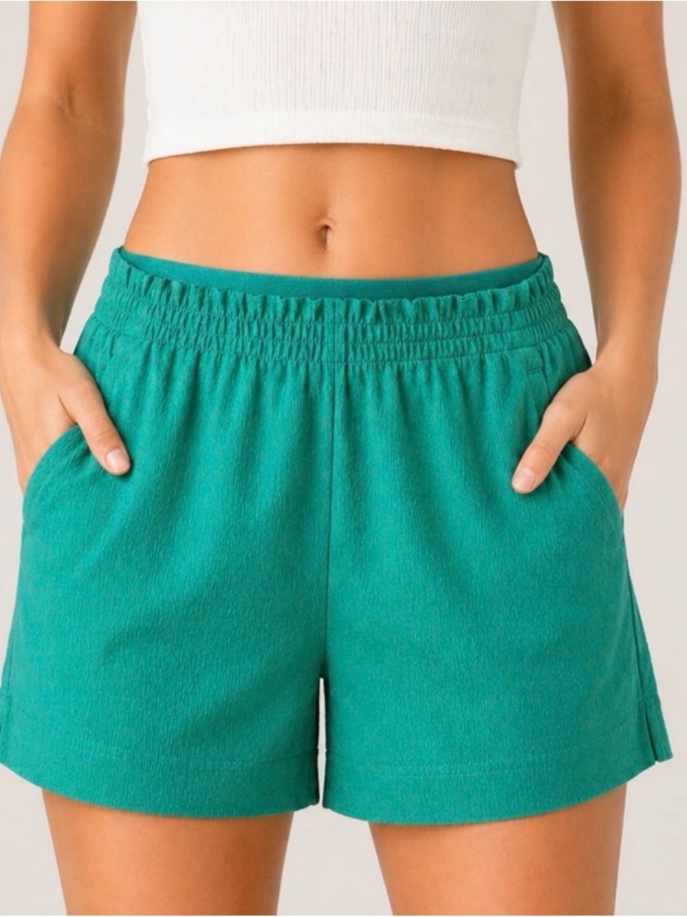 ATHLETA High Rise Echo Teal Shorts